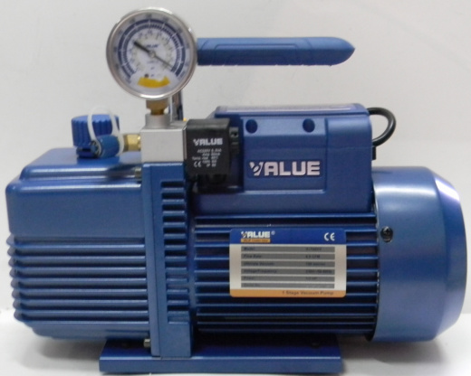 Value V-i160SV (1 ступенчатый вакуумный насос, 142 л/мин) с вакуумметром и отсечным клапаном
