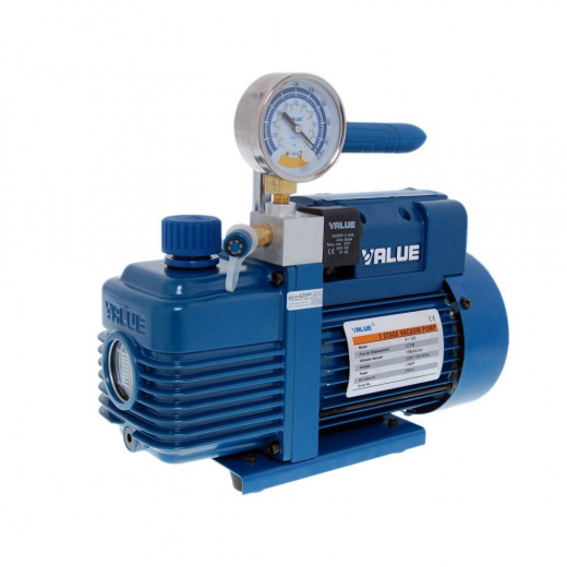Value V-i120SV (1 ступенчатый вакуумный насос, 51 л/мин) с вакуумметром и отсечным клапаном
